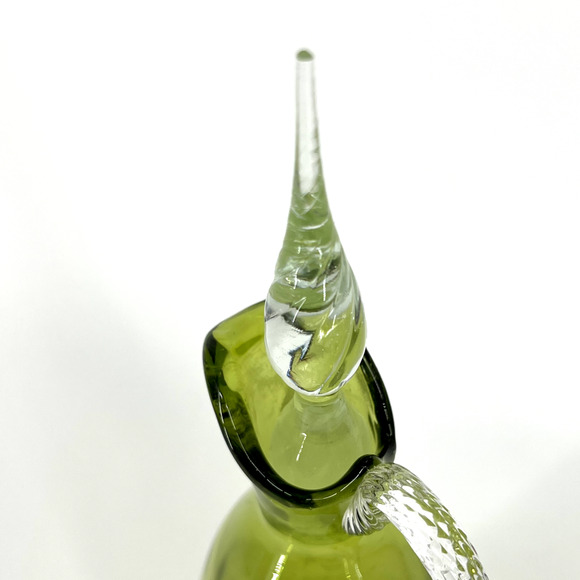Vintage Enesco Green Italian Hand Blown Glass Decanter With Stopper - Picture 4 of 8